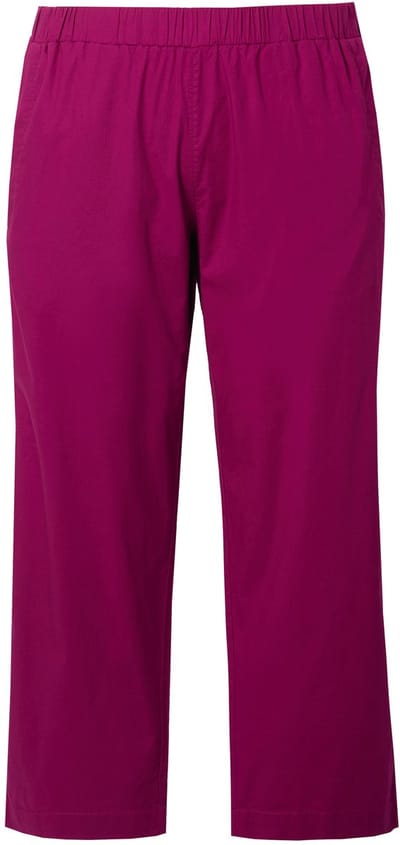 Ulla Popken - Dames - 7/8-chinobroek Ruby elastische tailleband wijde - Magnoliarood - Maat 44