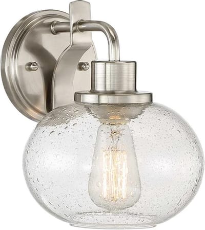 Quoizel LED Wandlamp Trilogy | 1X E27 Max 60W | Brushed Nickel