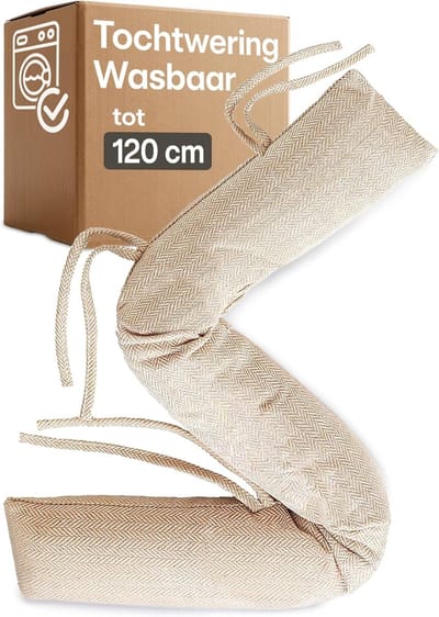 Famanu - Voor ramen tot 120 cm – Wasbaar – Energiebesparend – Extra lang & zwaar – Ook voor brede deuren – Beige