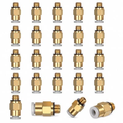 PTFE-slangverbinders voor 3D-printers, 24 stuks M6 snelaansluitingen voor 4 mm slang, pneumatische connectoren en filamentaccessoires
