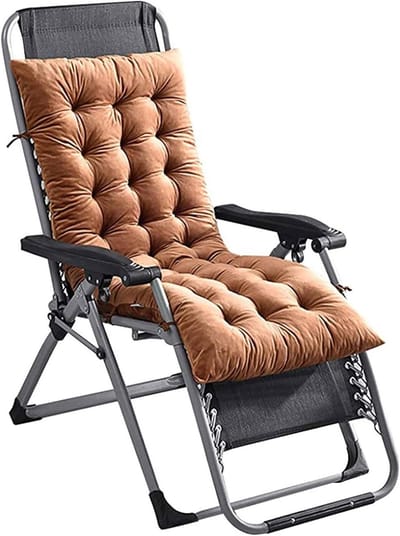 Ligstoel Kussen - Tuinkussen Lounger - Comfortabel Zitten - Antislip Met Banden - 130x50 cm - Geel