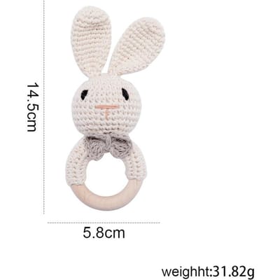 Baby Rammelaar Haak Amigurumi Konijn Rammelaar Bel Pasgeboren Breien Speelgoed voor de Speelgym Educatieve Bijtring Baby Mobiel Rammelaar Speelgoed 0-12 Maanden