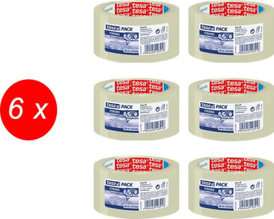 Tesa Verpakkingstape -  STRONG - 66 m x 50 mm Transparant (6 stuks)