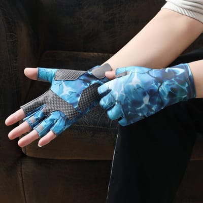 Gants d'été pour la pêche pour hommes, fins, pour la conduite et l'équitation, respirants, en soie glacée, pour la route, la pêche en extérieur, demi-doigts, gants de protection solaire XL