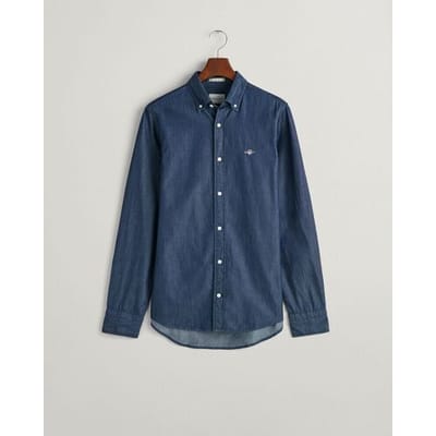 Gant Overhemd Slim Indigo Chamrbray Donker Indigo / male