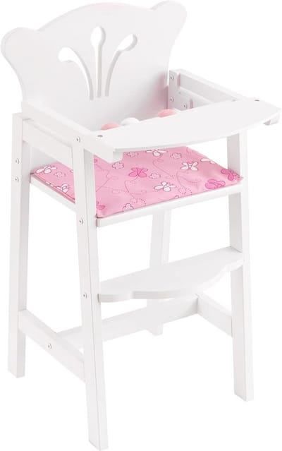Elegante Kinderstoel voor Poppen - Wit en Roze Houten Meubelaccessoire voor Poppen van 45 cm