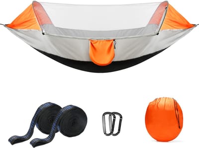 Unyqoos ® Comfortabele en Veilige Eenpersoons Hangmat met Insectennet voor Outdoor Avonturen