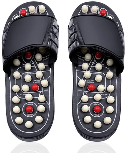 carmdering - Massage Slippers - Reflexologie Schoenen - Pijnverlichting Slippers - Maat 40-41, 41 noppen, klittenband - Verbetert circulatie, verlicht pijn - Cadeau voor ouders en senioren