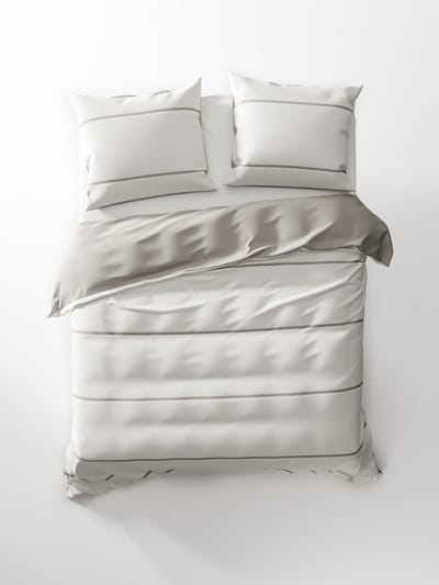 HNL Jason Dekbedovertrek - Eenpersoons - 140x200/220 cm - Off-White/Bleached Sand