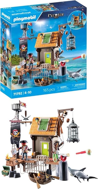 Piratenhaven Speelset - Piratenspeelgoed Gevangenis - Avontuurlijk Spelen - Uitbreidbaar Speelplezier - 385 cm - Multicolor