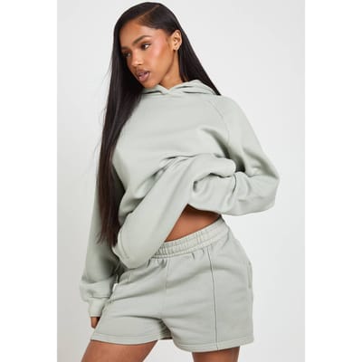 boohoo Dames Gewassen Sweatshort Met Pintuck Detail | Verstandig | Maat: XS