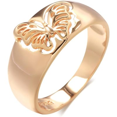 Mode Glanzende Ringen Voor Vrouwen Rosé Goud Eenvoudig Etnisch Bruid Vlinder Ringen Hoge Kwaliteit Dagelijkse Sieraden Nieuw 8 beige