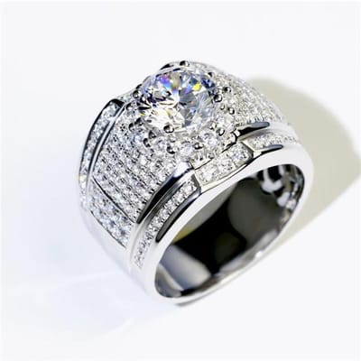 Trendy 100 %S925 Sterling Zilveren Diamanten Ring Voor Unisex Anillos De Trouwringen Bizuteria Zilver 925 Sieraden Ring Anel Doos 12 wit