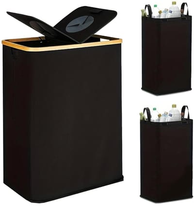 HEZIVO® Statiegeld Container 140L - Recycle Bak Flessen en Blikjes - Flessenbak - Flessentassen - 2 Vakken