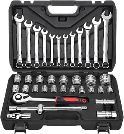 Gereedschapsset - Handgereedschap set - Auto onderhoud - 37-delig - Chroom-vanadiumstaal - Mat