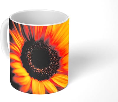 Mok - Koffiemok - Geel - Zonnebloem - Zomers - Mokken - 350 ML - Beker - Koffiemokken - Theemok
