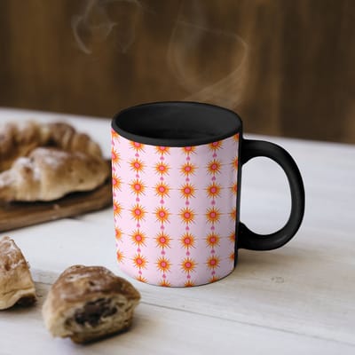 Magische Mok - Foto op Warmte Mokken - Koffiemok - Zon - Motief - Roze - Magic Mok - Beker - 350 ML - Theemok