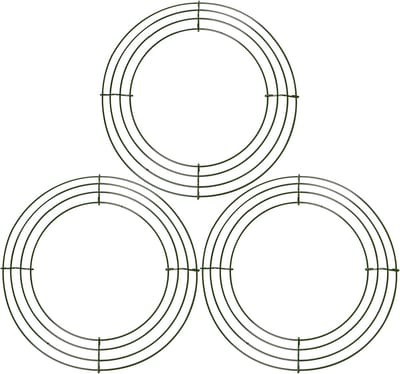 Metalen Krans Frames - Draadkrans Basis - Bloemschikken Knutselen - Roestwerende Coating - 3 Stuks 20cm - Groen