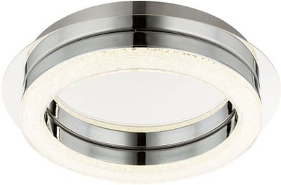 Plafondlamp Woonkamerlamp Ganglamp Slaapkamerlamp, chroom kristallen, LED 12W 1000Lm neutraal wit, DxH 28x6.7cm