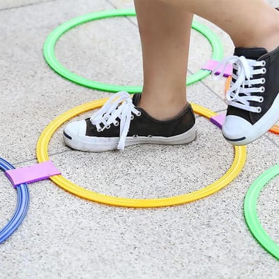 Trainingsringen Set - Agility Ring - Voetsnelheid Verbeteren - Duurzaam PE Materiaal - 28 cm / 38 cm - Oranje