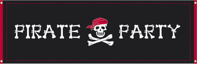 Piraten spandoek Pirate Party 2,2m