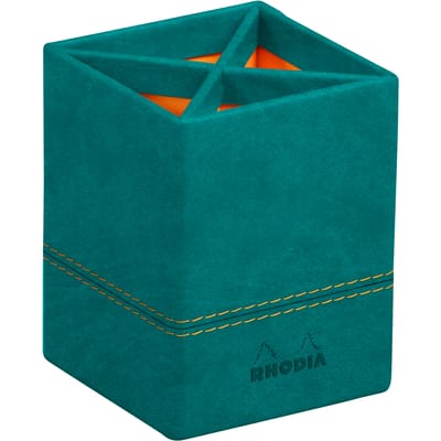 Rhodia Pennenhouder - Pennenbakje - Italiaans kunstleer - Pauwgroen