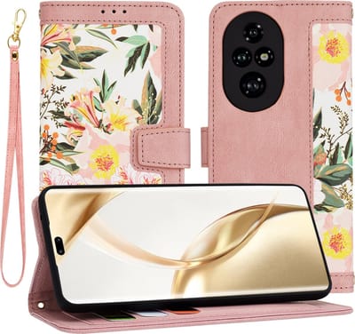 Hoesje geschikt voor HONOR 200 Pro - Techsuit FlipCraft Book Wallet Case met koord - Sweetheart Pink