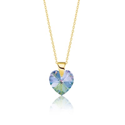 Montebello Ketting Amy HZ80 - Swarovski Hart - 925 Zilver Verguld - Ø10mm - 45cm