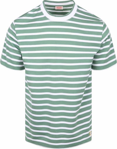 Armor-Lux T-Shirt Hèritage Strepen Groen - Maat M - Heren - Casual T-shirts