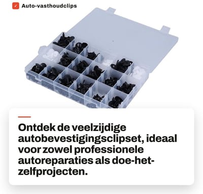 Dailygoods- Vasthoudclips 415 Stuks - Auto-kunststof Bevestigingsmiddelen - Push-pins/Body Klinknagels - 18 Soorten - Universele Toepassing - Handige Opslag - Autobevestigingsmiddelen
