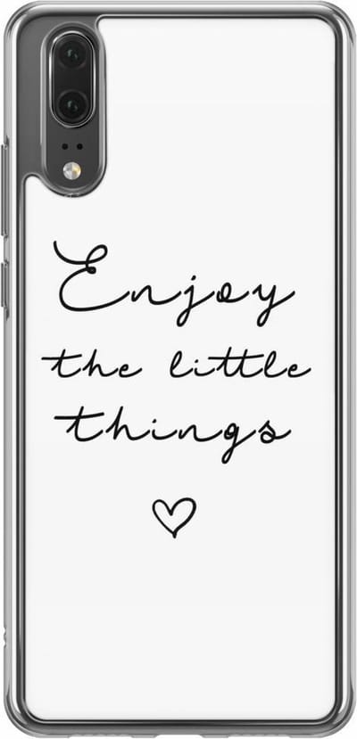 Casimoda® hoesje - Geschikt voor Huawei P20 - Enjoy Life - Siliconen/TPU - Soft Case - Zwart - Tekst