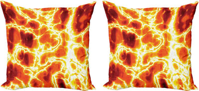 ABAKUHAUS Oranje Decoratieve Kussenhoes, Set van 2, Hete Lava Brandend Vuur, 50x50 cm, Oranjegeel
