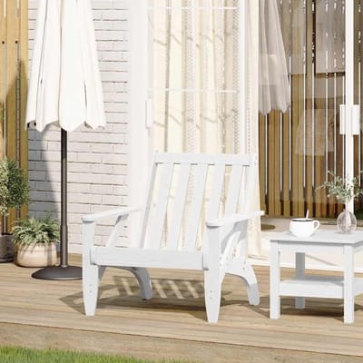 Tuinstoel - Houten stoel - Buiten ontspannen - Massief grenenhout - 75 x 77 x 77 cm - Wit