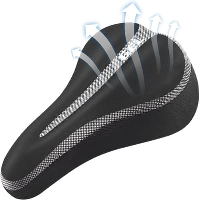 Fietskussen - Fietszadelhoes Zwart - Comfortabel Fietsen - Ergonomische Gebogen Aanpassing - 29 x 17 cm - Zwart