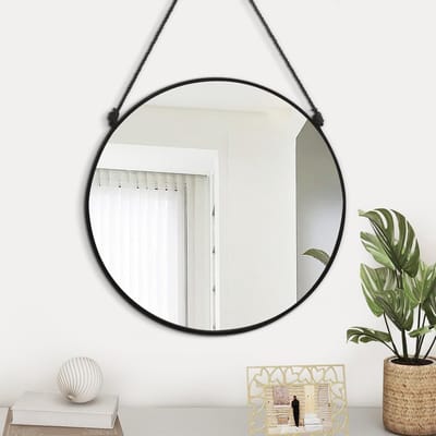 Dailygoods- Wandspiegel Asymmetrisch Design - Hangende Spiegel - Badkamer/Woonkamer - Robuust Frame - Explosiebestendig Glas - Modern Decor - Decoratiespiegel
