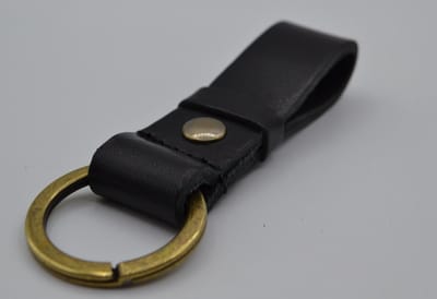Sleutelhanger van vintage gemaakt echt Italiaans volnerf leer