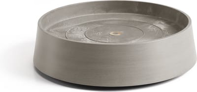 Ecopots Saucer Wheels Oslo - Taupe - Ø32,2 x H8,5 cm - Ronde taupe onderschotel op wielen met waterreservoir