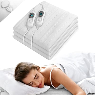 White-Label Warmtedeken Draadloos - Warmtedeken met 10 standen - Verwarmingsdeken met Automatische Timer - 140x160cm - Wit