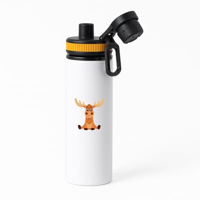 Hacebo® - Rendier waterfles met draaidop oranje - Paarden - Dieren liefhebbers - Eland - kerst - kerstcadeau - water fles - 850ML