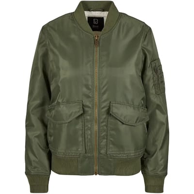 Brandit Tussenseizoensjas - Sherpa Bomber Jacket - S tot XL - voor Vrouwen - olijf