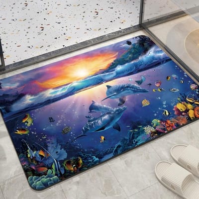 Badkamervloermat Marine Zachte Diatomeeënaarde Toilet Antislip Absorberende Mat Sneldrogend Badkamer Tapijt 40*60CM