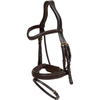 Dy'on - Gewoven Hoofdstel gecombineerde neusriem en Pull Back Bruin Cob D Collection