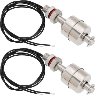2 Stuks 304 RVS Waterflow Vlotter Schakelaar Vloeistof Sensor Geschikt voor Watertank, Huishoudelijke Wateropslag en Afvoer van Zwembaden (60mm 110V)