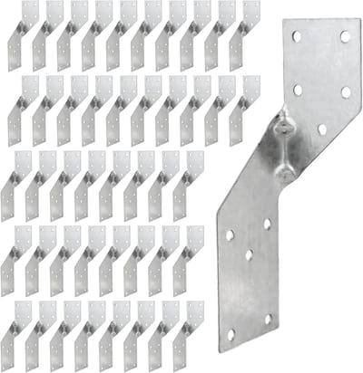 32-delige Beam Connector Set 40x140mm Verzinkt Hoekanker voor Houtverbindingen in Daken en Pergola's - 1.2mm Wanddikte, 16 Links + 16 Rechts Polen