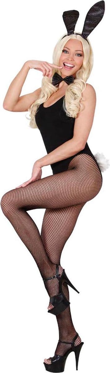 Verkleedset bunny zwart glitters