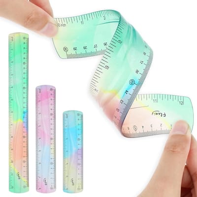 Set van 3 Flexibele Linialen - 12 Inch, 8 Inch en 6 Inch - Transparante Dubbele Schaal Linialen voor Kantoor, School en Thuisgebruik