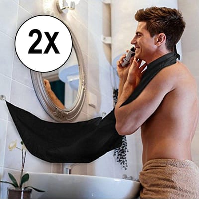 2 X Baard Schort - Beard Bib - Scheerschort - Baard Scheren - Baard Accessoires - Baard trimmen - Zwart
