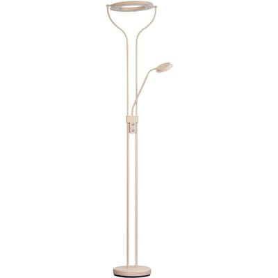 FISCHER & HONSEL LED vloerlamp Davos, zandkleurig, hoogte 180 cm, 2-lamps, CCT