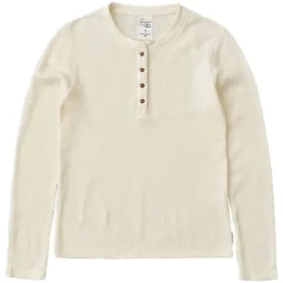 Dames-T-shirt met lange mouwen Nudie Jeans Mira Henley Waffle
