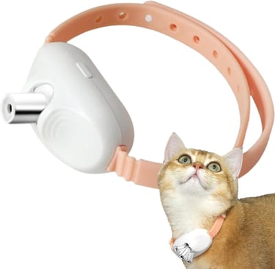 Kattenhalsspeelgoed, draagbare automatische kattenspeelgoedhalsbanden - elektrische slimme grappige halsband, elektronische halsband voor honden, interactieve binnenhalsband voor katten-roze